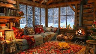 Overcome chaos with cozy winter cabin ambience | Crackling fireplace | Sleep, study, relax, meditate