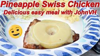 Pineapple Swiss Chicken! Cooking with JohnVH! How to make an easy dinner