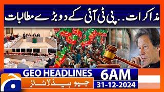 PTI's 2 Big Demands | PTI & Govt Negotiation | Geo News 6 AM Headline | Geo News (31st Dec 2024)