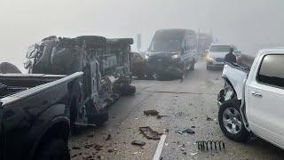 Fog-related pileups on Causeway Bridge leave 33 motorists hospitalized