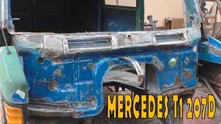 Кузовной ремонт МЕРСЕДЕС Т1| Восстановление лобовой рамки моторного щита| Repair old BUS 207-308D