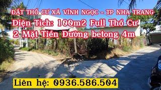 BÁN ĐẤT THỔ CƯ XÃ VĨNH NGỌC - TP. NHA TRANG. #nhadatkhanhhoa #nhadatnhatrang #huynhtien