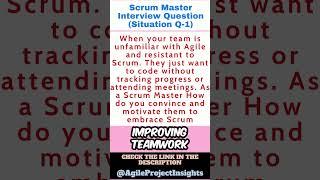 Scrum Master Interview Question Situation Based 1 #professionalscrummaster