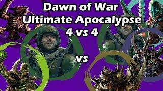 Dawn of War Ultimate Apocalypse: 4 vs 4 Orks, Dark Eldar, Eldar, Guard vs Necrons, Tyranids, Guard