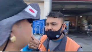 Epic Snowflake acting like #security guard loses temper goes 0- quick wants to fight no filming !!