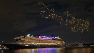 Disney Treasure Cruise Ship Drone Show in New York City : Disney Treasure Christening