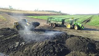 Greensill Farming - Mill Mud Spreading ( ft,JD 8370r, 8295r, Bunning spreader, Cat 962m)