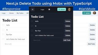 11. Delete Todo in Next.js using Mobx with TypeScript. Easy State Management