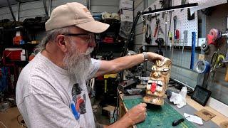 Carving a Tiki Head