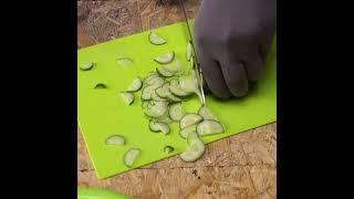 Amazing cutting. Сucumber high speed with the restored kitchen knife #shorts