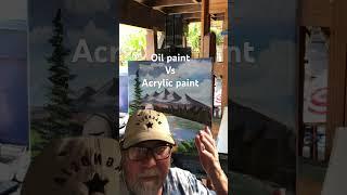 Oil paint vs Acrylic paint #howtopaint #acryliclessons #freetutorials #paintwithrick #landscapes