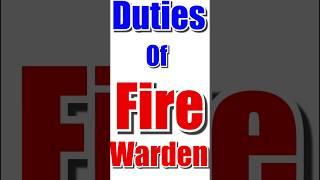 Duties of Fire Warden | Fire safety