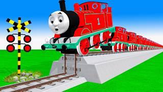 踏切アニメ あぶない電車 TRAIN vs PACMAN  Fumikiri 3D Railroad Crossing Animation #train