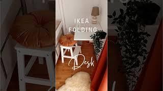 Folding Wall Mounted IKEA Desk Drop-Leaf Table | Space Saving Fold Down Floating Desk #shorts #ikea