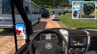 Mercedes VAN through Narrow Roads - Euro Truck Simulator 2 | Steering Wheel Gameplay