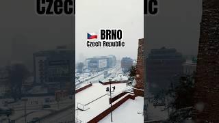  SNOW IN BRNO #czech #travel #winter #snow #brno #shorts