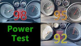 92 vs 95 vs 98 octane POWER TEST