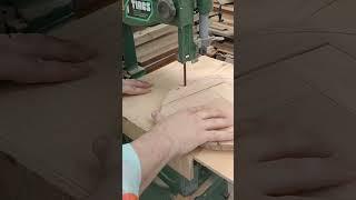 Homemade bandsaw circle cutting jig in action #woodwork #woodworker #woodworking