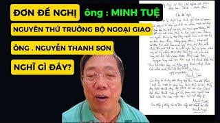 ĐƠN ĐỀ NGHỊ CỦA ÔNG: MINH TUỆ . ÔNG NGUYỄN THANH SƠN ( NGUYÊN THỨ TRƯỞNG BNG ) NGHĨ GÌ ?