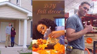 Vlog| slight tour of our empty house(Minot AFB), decorate w/me, my husband builds a workbench!