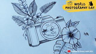 World Photography Day Drawing | World Photography Day Poster Drawing