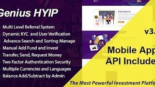 Complete HYIP Investment website with Genius HYIP script! 2024 Latest version