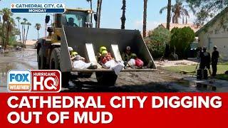 Hilary: Cathedral City, CA Using Bulldozers To Free Trapped Residents Following Flooding