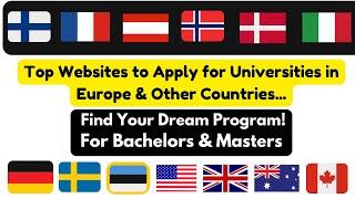 Top Websites to Apply for Bachelor's & Master's Degrees in Europe #studyineurope