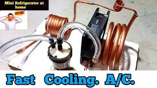 How to make a Fast Cooling AC , DIY Mini Refrigerator to -40°C , Simple Freezing AC 100% working