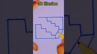 Stairs Optical illusion  | 3D iIIusion stairs | 3D Trick Art #shorts