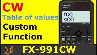 CASIO fx-991CW Table of value and Custom Function fx-570CW CLASSSWIZ Calculator