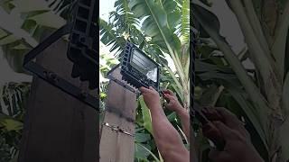 INSTALLING SOLAR LIGHT IN THE BACKYARD 60W BRIGHTNESS 6500K #solarlights #outdoorlighting