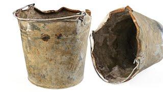 Old dirty metal bucket scanned 3d model