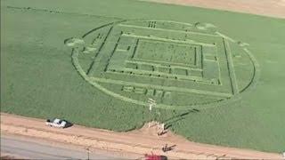 Crop circles in California:  Giant circles appear in Salinas Valley, California, USA