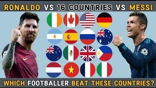 Ronaldo Vs 16 Top Countries Vs Messi Epic Marble Race || Marble Race Country || Country Marble Race