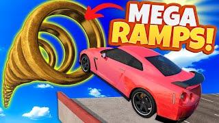 Jumping FAST CARS Through IMPOSSIBLE STUNT RAMPS in BeamNG Drive Mods!