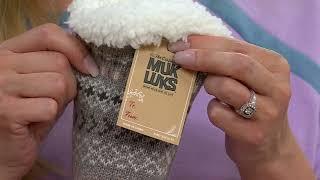 MUK LUKS Set of 4 Shea Butter Pieced Ankle Cabin Socks on QVC