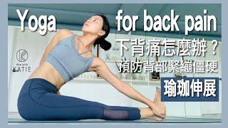 下背痛怎麼辦？瑜珈伸展預防背部緊繃僵硬 Yoga for back pain { Flow with Katie }