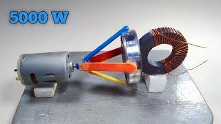 Mastering I make 5000 W free energy generator with 220v use big flywheel and copper coil