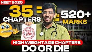 35 CHAPTERS = 520+ MARKS| High weightage chapters for NEET 2025