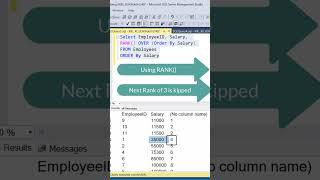 SQL | RANK Vs DENSE_RANK #sqltips  #sqlserver