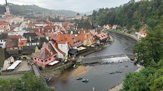 The beautiful landscape in Czech Republic  for relaxating  /gentel rain in Český Krumlov