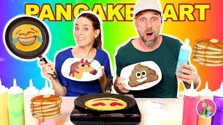 PANCAKE ART CHALLENGE!!! *PAPA vs MAMA DeZoeteZusjes