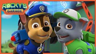 Chase's Emergency Light Goes Out! - Rocky's Garage - PAW Patrol Cartoons for Kids