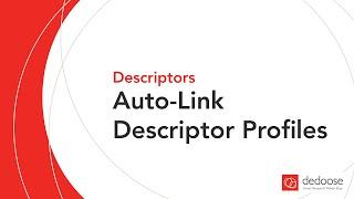 Auto-Link Descriptor Profiles to Media in Dedoose | Qualitative & Mixed Methods Research & Analysis