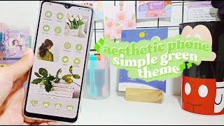 how to make an aesthetic phone - simple green theme  | #samsungA32 #aestheticgreentheme