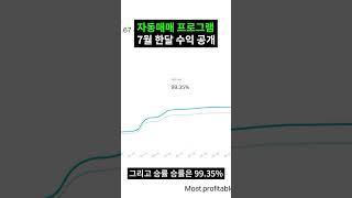 비트코인 자동매매 프로그램 7월 한달 수익 공개  #비트코인 #자동매매 #프로그램
