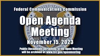 Open Commission Meeting - November 2023