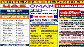 Overseas Job Opportunity 2021, Gulf Job Vacancy 2021, Assignment Abroad Times Today, Jobs In Dubai