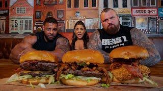 "IMPOSSIBLE!" 'FAST & RAVENOUS' CHALLENGE | @LeahShutkever Vs. STRONG MEN @eddiehallwsm & @natho11